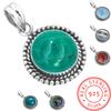 925 Sterling Silver Pendant Women Gemstone Handmade Jewelry Birthday Gift Amazonite Angelite Blue Opal Botswana Agate Mohave Azurite Chrysocolla