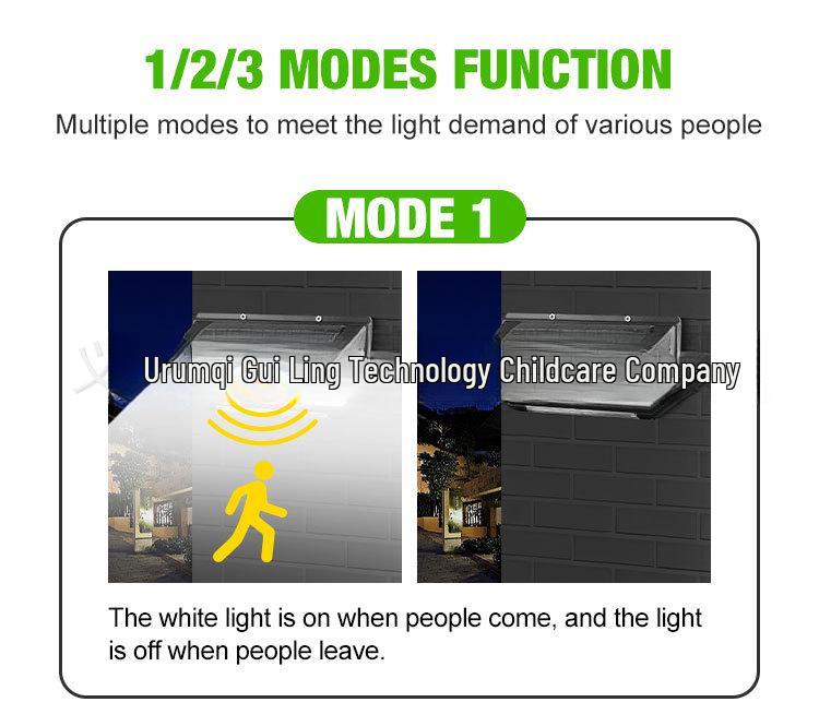 218-светодиодный настенный светильник на солнечной батарее с датчиком движения - Водонепроницаемый, пятисторонний дизайн с красным и синим миганием