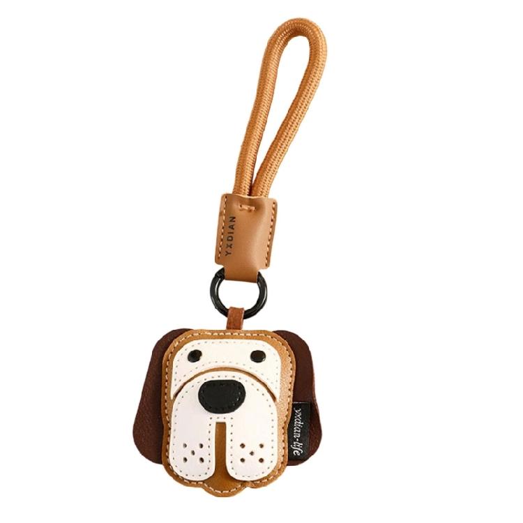 Модный кожаный брелок-подвеска на сумку в виде бульдога, мягкий, практичный, держатель для ключей с мультяшным животным, стильный подарок для любителя собак