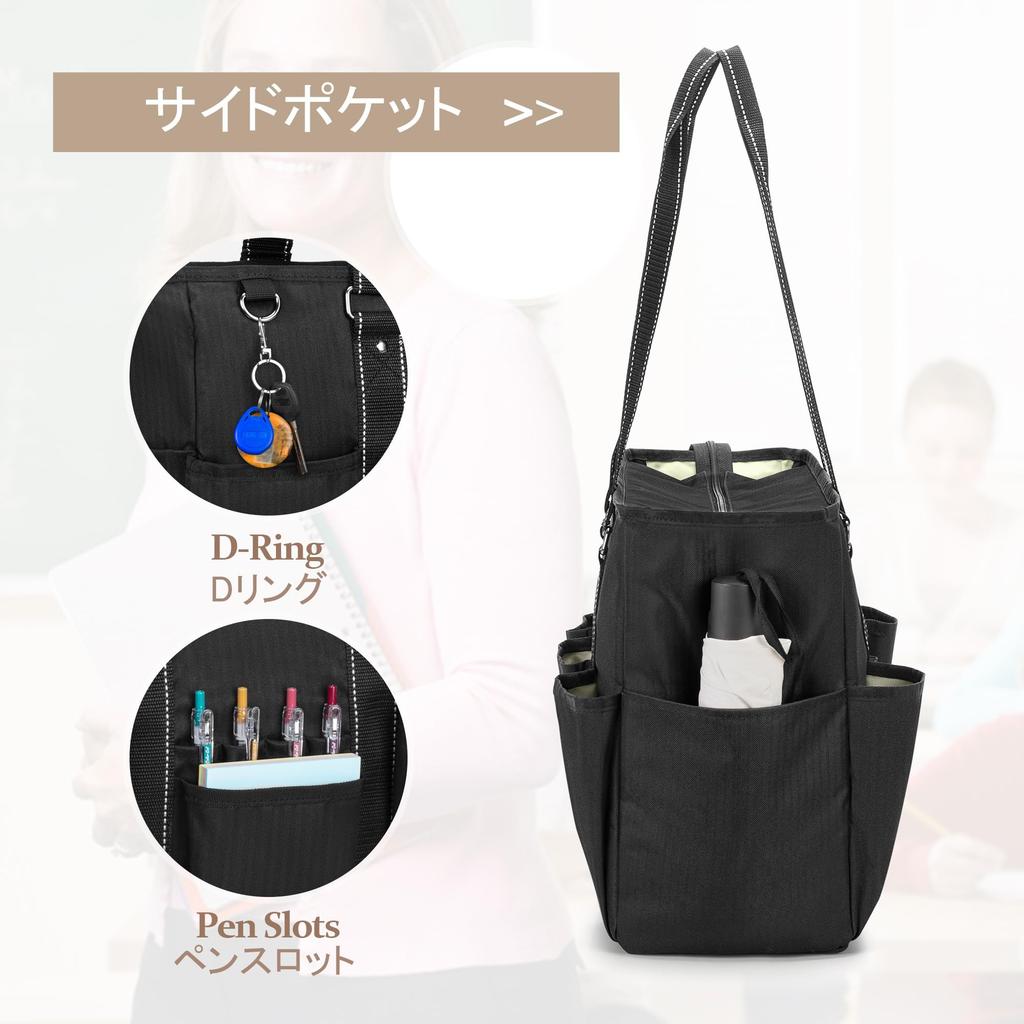 Сумка для деловых людей, большая, формата А4, для документов, в комплекте держатель для ручки и чехол для поездок на работу, черная [Damero] Сумка учителя, вместимость,