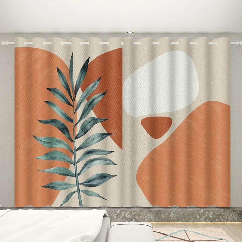 Шторы Ins Style Girl Bedroom Room Nordic Modern Simple High Shading Curtain Heat Insulation Perforated Thick Blackout Drape
