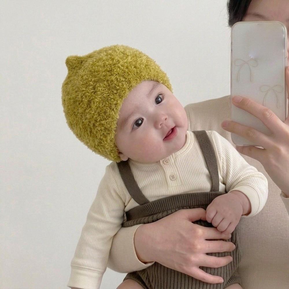 Warm Autumn Winter Knit Infant Hat Soft Fuzzy Knit Baby Winter Hat Cute Toddler Cap Winter Season
