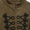 Women Stand Collar Faux Suede Cropped Jacket Loose Casual Long Sleeve Cargo Short Coat