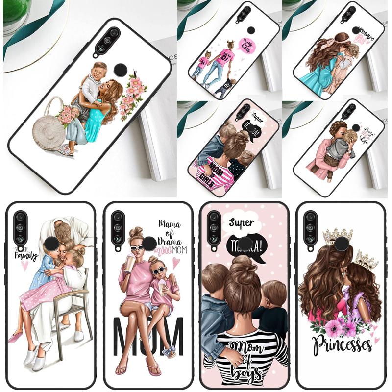 Черные Каштановые Волосы Малыш Мама Королева Для Huawei Nova Y90 Y91 Y60 Y70 Y72 Y61 9 10 SE 12i 12s 11i 5T P60 Pro P20 P30 P40 Lite Чехол
