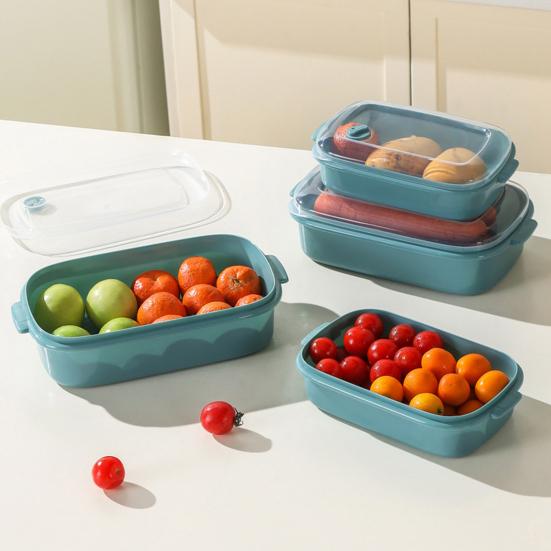 1/3Pcs Food Storage Box BPA Free Heat-Resistant Stackable Design Storage Organizer Microwave-heated Lunch Box with Lid