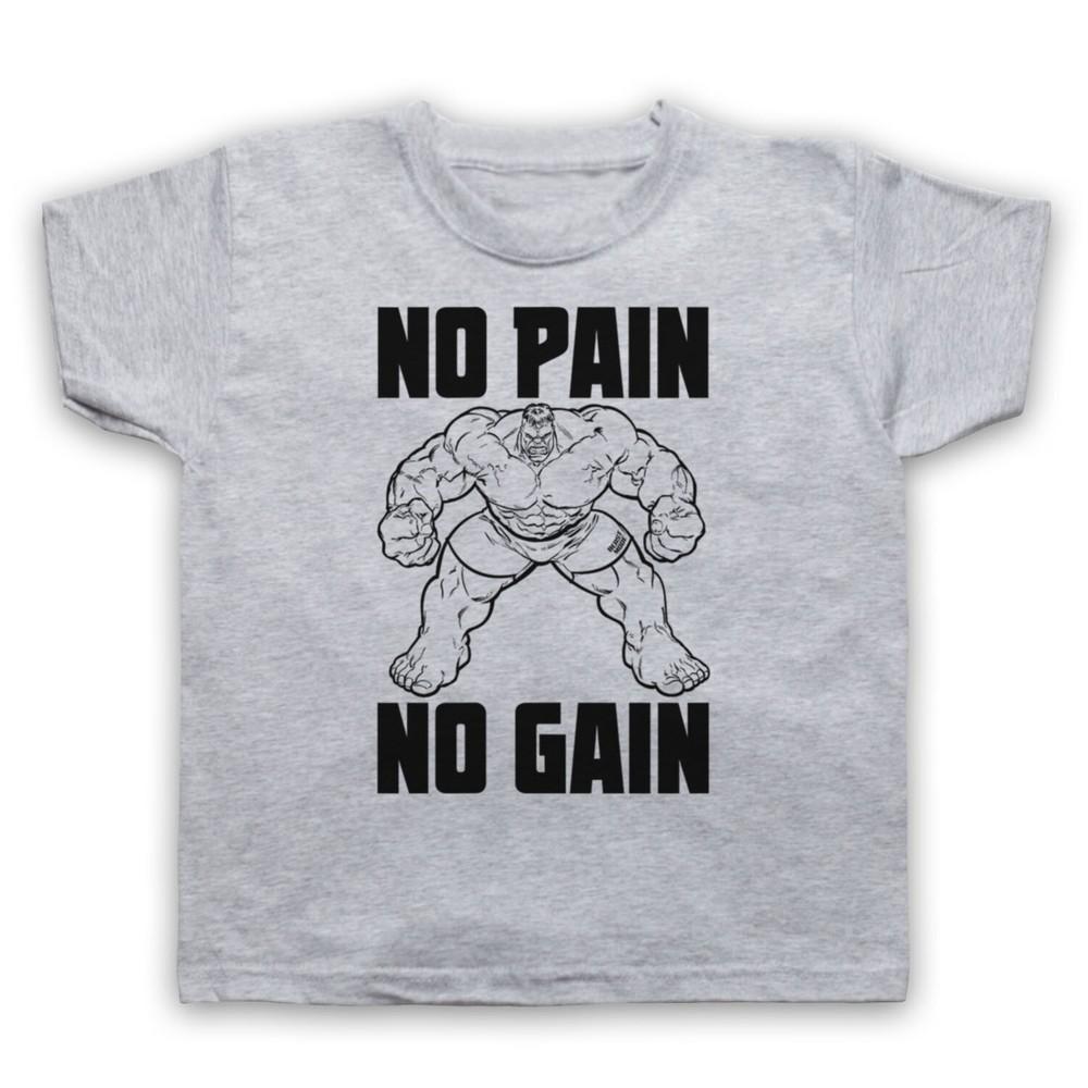 No Pain No Gain Bodybuilding Slogan Gym Workout Muscle Kids Childs T-Shirt