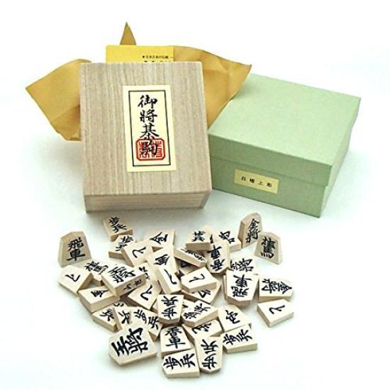 Tendo Shogi Wooden Carved Pieces In Official White Camellia Comes In a Paulownia Instructions On How To Move the Pieces Included Pieces, Style,