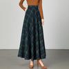 New Woolen Plaid Skirt for Women Mid-length Autumn and Winter Slimming High-waisted A-line Skirt Casual Long Skirt
