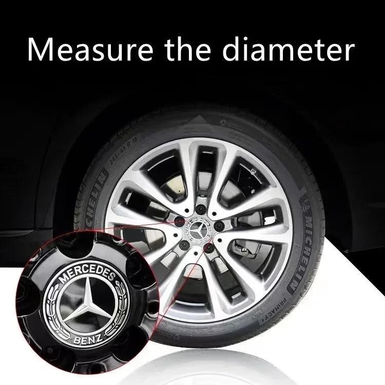 Автомобильные наклейки 4 шт./комплект 75 мм Для Mercedes Benz AMG W203 W206 W220 W205 W211 W212 Колпачки центральных ступиц колес автомобиля Эмблема Benz Диск колеса