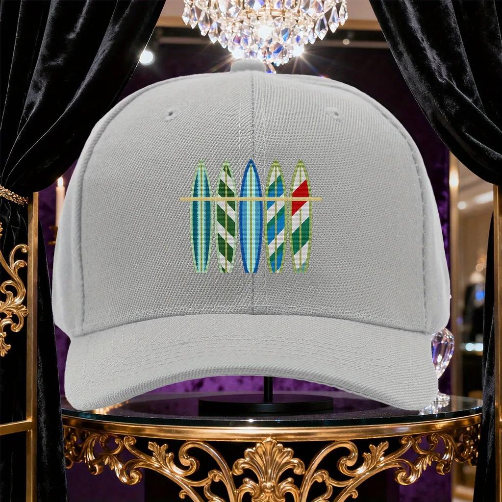 Surfboards Graphic Baseball Cap Vintage Style Adjustable Polyester Casual Hat For Unisex Adults