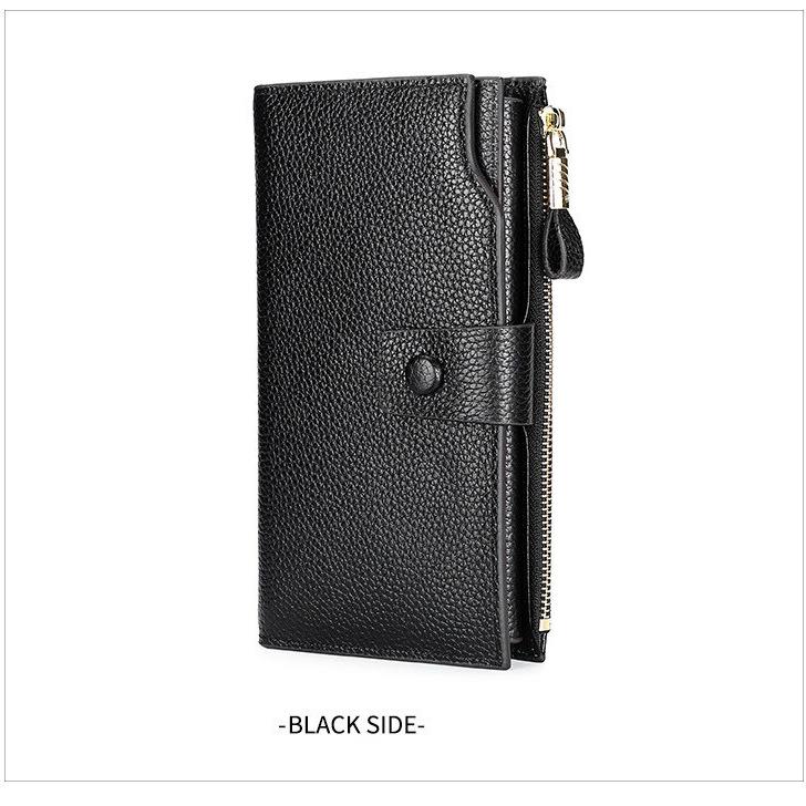 Женский клатч большой емкости с несколькими слотами для карт, RFID-держатель для удостоверения личности кредитной карты, длинные кошельки из натуральной кожи для женской сумки для мобильного телефона, кошелек