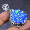 Синий Триплет Опал Драгоценный камень 925 Стерлинговое Серебро Ювелирная Подвеска 1,89" n6T63