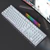 Беспроводная RGB механическая клавиатура в стиле ретро-панк, 104 клавиши, с гальванической ручкой, для игр и офиса.