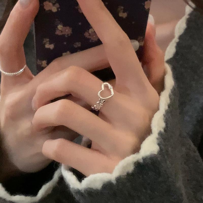 Полое металлическое кольцо Love Open Ring Женский дизайн Sense Sweet And Cute Изысканная индивидуальность Модное универсальное кольцо