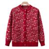Mom Fashion Sweater Jacket New Grandma Floral Knitted Cardigan Medium Women's High-end Cardigan Top