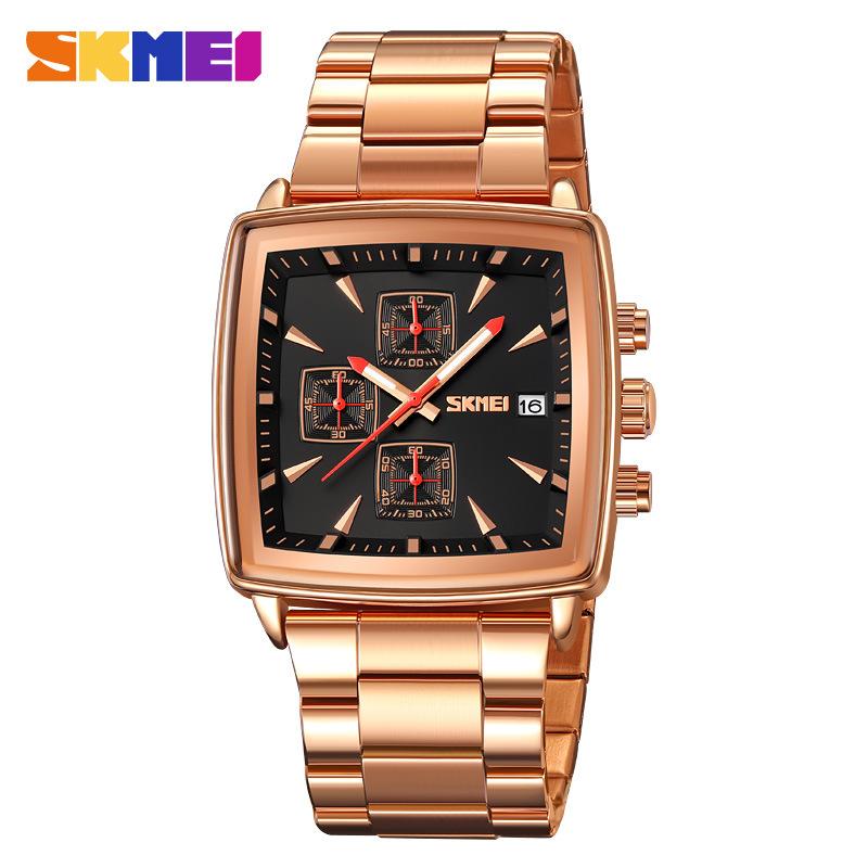 Новые кварцевые часы мужские прямоугольные наручные часы мужские роскошные деловые часы с хронографом Relogio Masculinoes