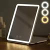 Folding Travel Mirror with 80 LEDs Ultra Thin Makeup Mirror Dimmable Touch Screen USB Rechargeable Portable for Makeup