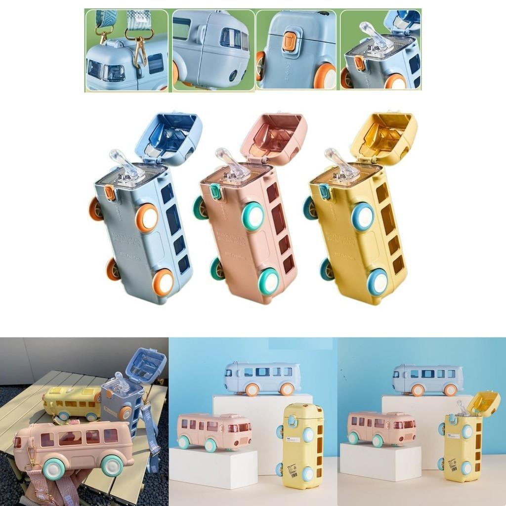 Креативная детская бутылка для воды из материала Tritan в виде автобуса с милой трубочкой для школьников и детей детского сада