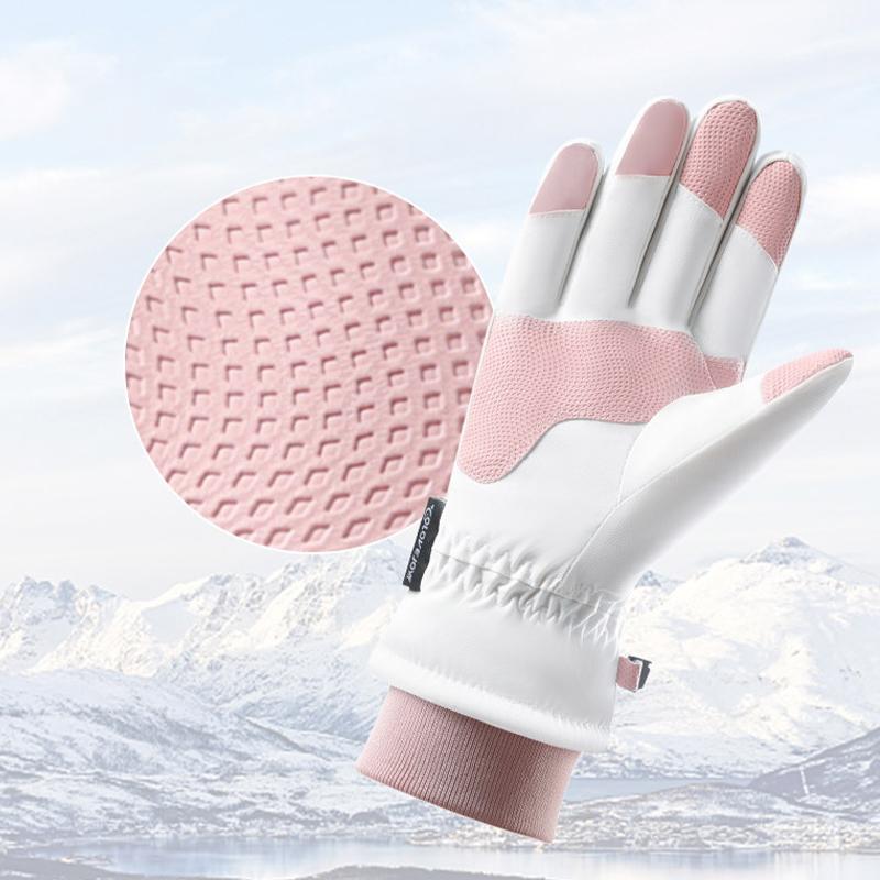 Лыжные перчатки Зимние бархатные Нескользящие водонепроницаемые утолщенные теплые перчатки для верховой езды на открытом воздухе с сенсорным экраном