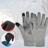 Men'S Winter Cycling Gloves Non-Slip Grip, Thick Polyester, Full Finger Design for Skiing, Running & Outdoor Sports