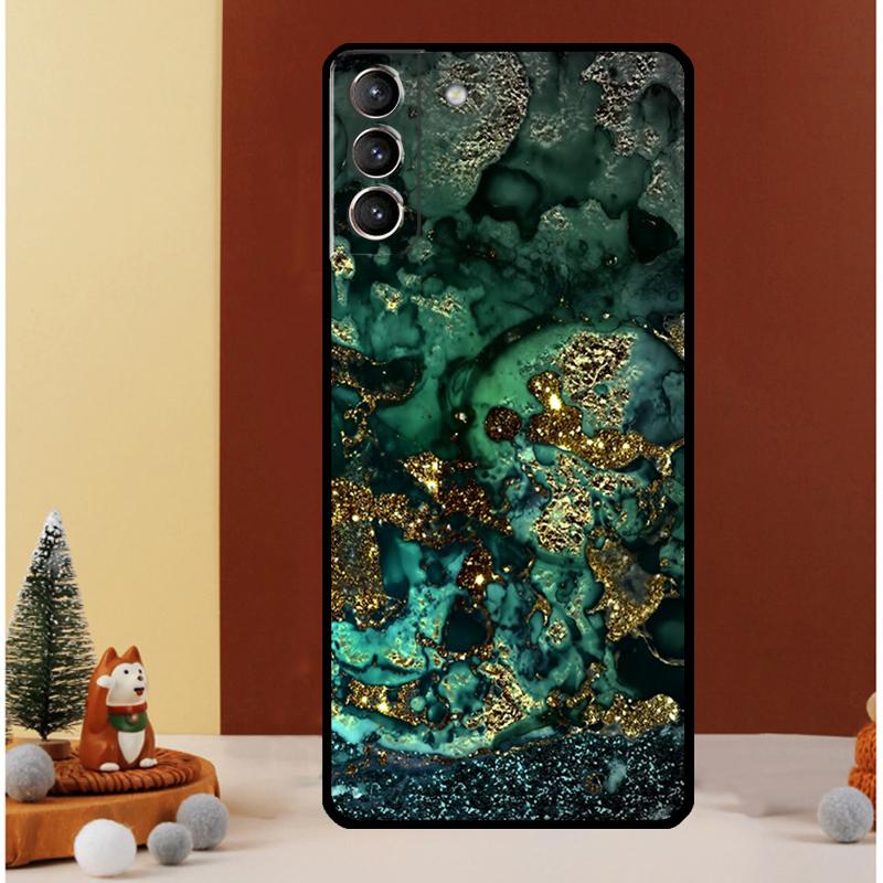 Luxury Gold Foil Art Case For Samsung Galaxy S26 S25 Ultra S23 S20 FE S21 S22 S24 Plus S10 S25 FE Cover Funda