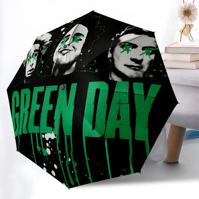 1 шт. Green Day Автоматический Открывающийся/Закрывающийся Зонт Складной Зонт, Портативный Компактный Дорожный Зонт, Подарок на День Рождения/Рождество для Мужчин и Женщин L1110y20