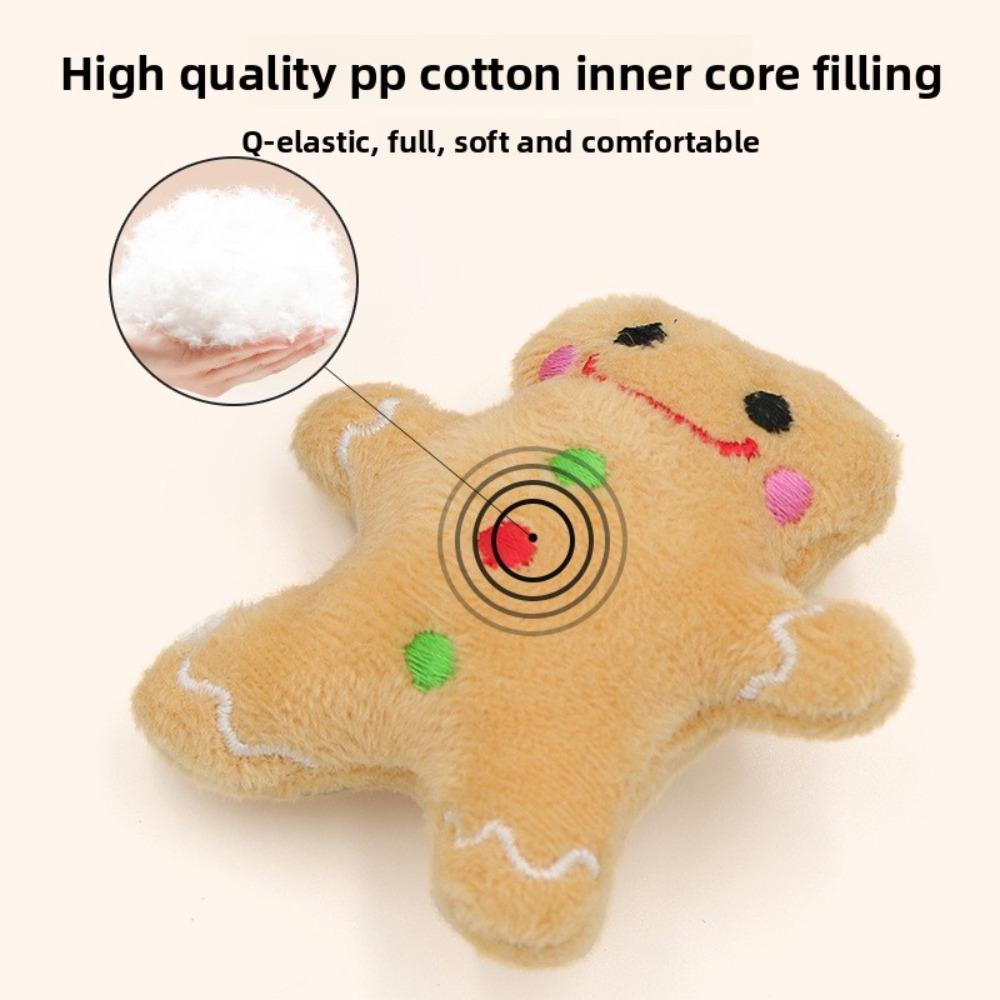 Cat Toys Christmas Elk Gingerbread Man Santa Claus Plush Cat Dogs Toys Interactive Play Cat Toys Self Hi Christmas Pet Supplies