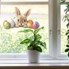 Easter Window Clings Cute Bunny Eggs Spring Window Decals Reusable PVC Stickers for Holiday Spring Party Home Office School Decor