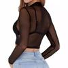 Super-soft Women Top Sheer Mesh Beachwear Transparent T Shirts  Beach
