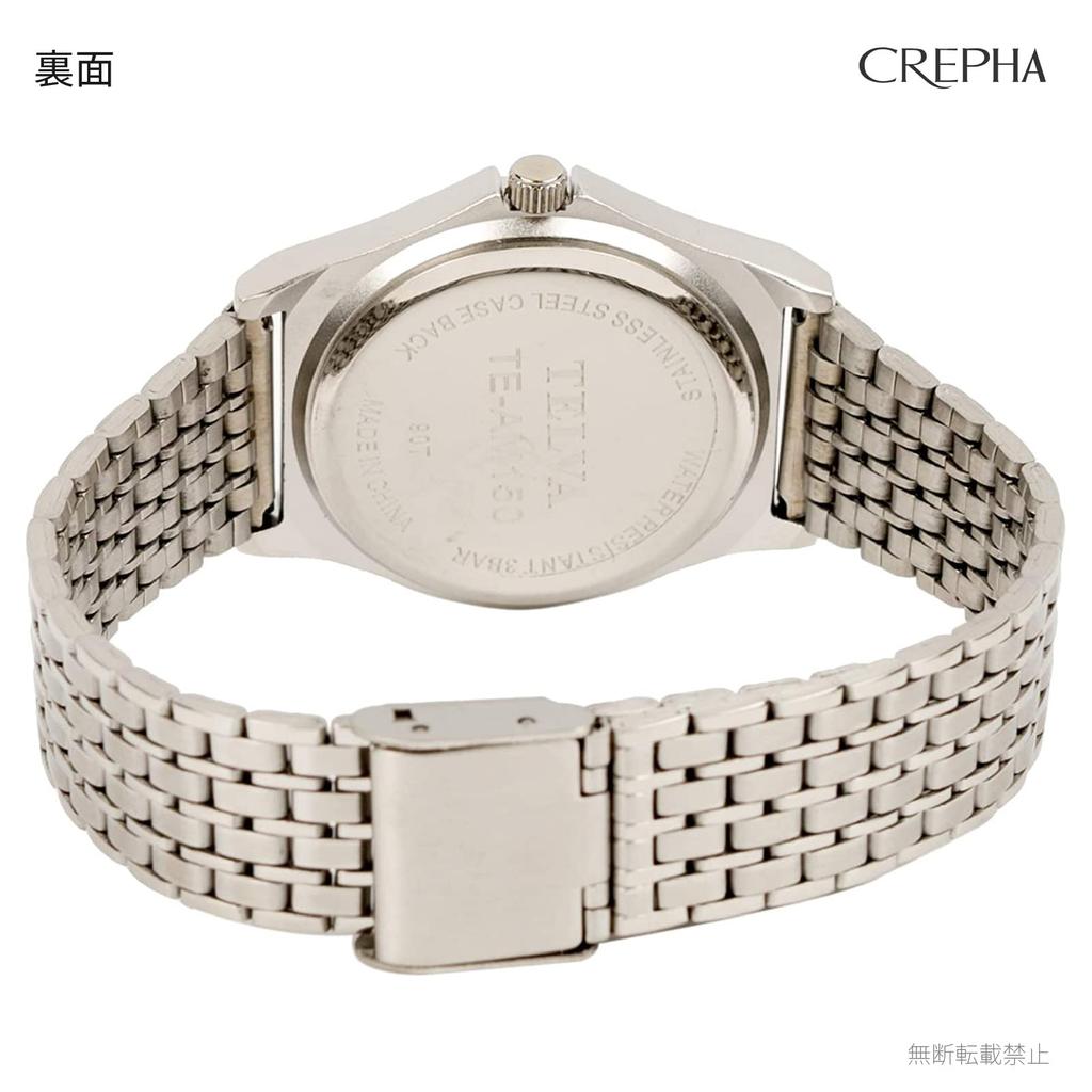 [Clefer] Аналоговые мужские часы с водонепроницаемым металлическим ремешком, серебристые, TE-AM150-CHS