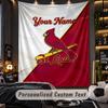 TapestrySt. Louis Cardinals Custom Name Text Personalized Wall Hanging Tapestry Home Wall Decor