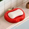 1 шт. Мыльница в форме красного яблока, керамическая, милая, с дренажной подставкой, тарелка для хранения, портативный держатель для мыла, стойка, аксессуары для ванной комнаты