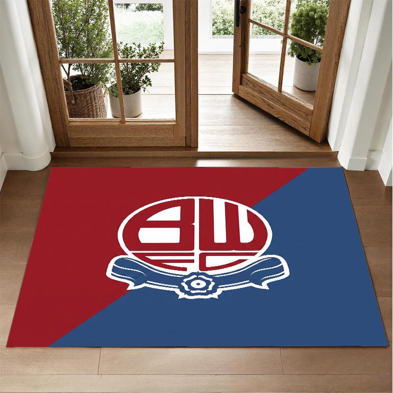 Bolton Wanderers FC Design Crystal Velvet Rug Soft Decorative Mat for Bedroom Entrance