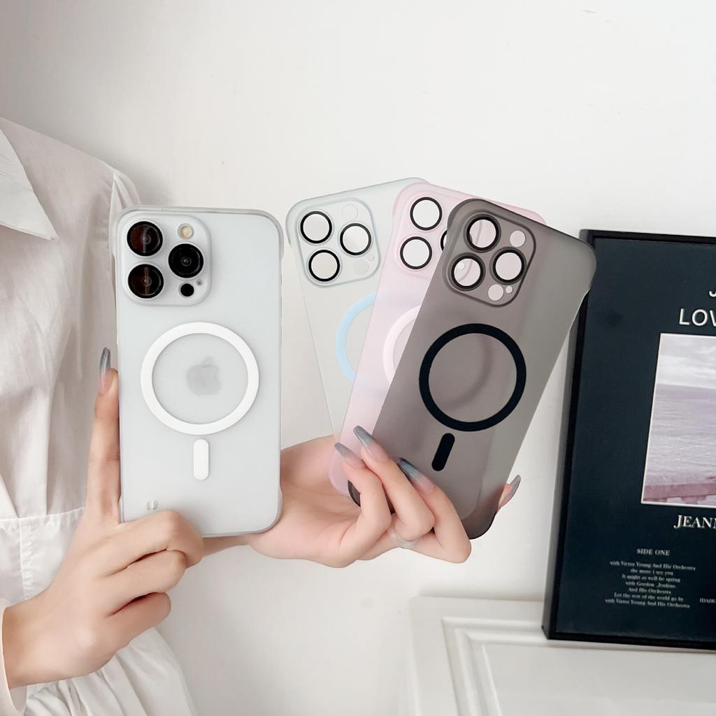 Ultra-thin Borderless Phone Case, Magsafe Magnetic 14, Skin-like Matte 13, Pro Max Hard Shell