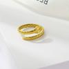 Позолоченное 18K Золотом Длинное Кольцо-Змея из Титановой Стали Женское, Хип-Хоп Панк Стиль, Открытое Регулируемое Кольцо
