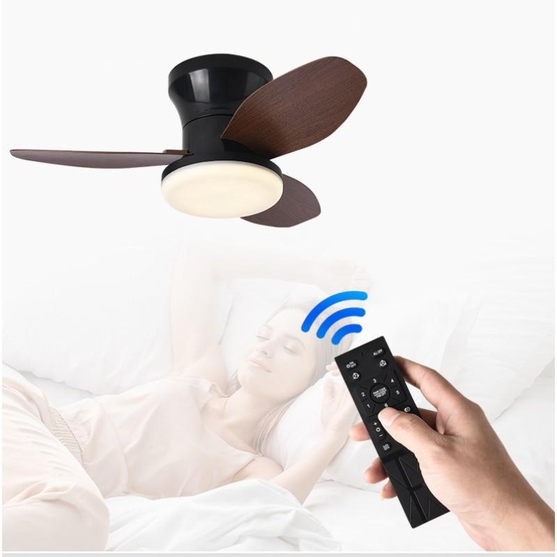 Household Frequency Conversion Ceiling Fan Light Kitchen Bedroom 3 Colors Light Adjustable Electric Ceiling Fan Lamp