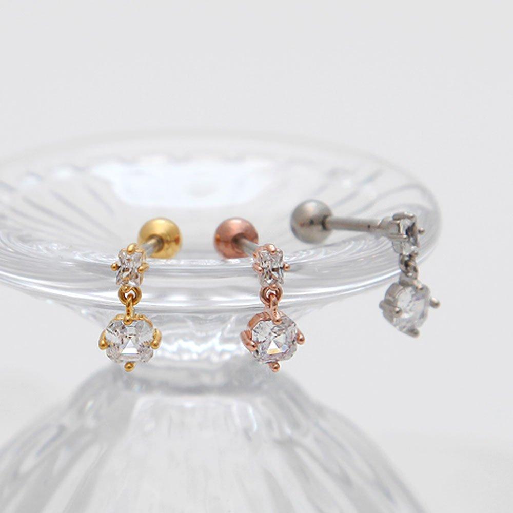 [1+1] Fashion Piercing Surgical Two Square 3 types, choose 1, one side for sale