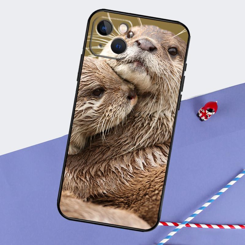 Животное выдра Милый чехол для телефона для iPhone 16 15 Pro Max 12 13 Mini 11 14 Pro Max XR 16 15 Plus 16e Чехол