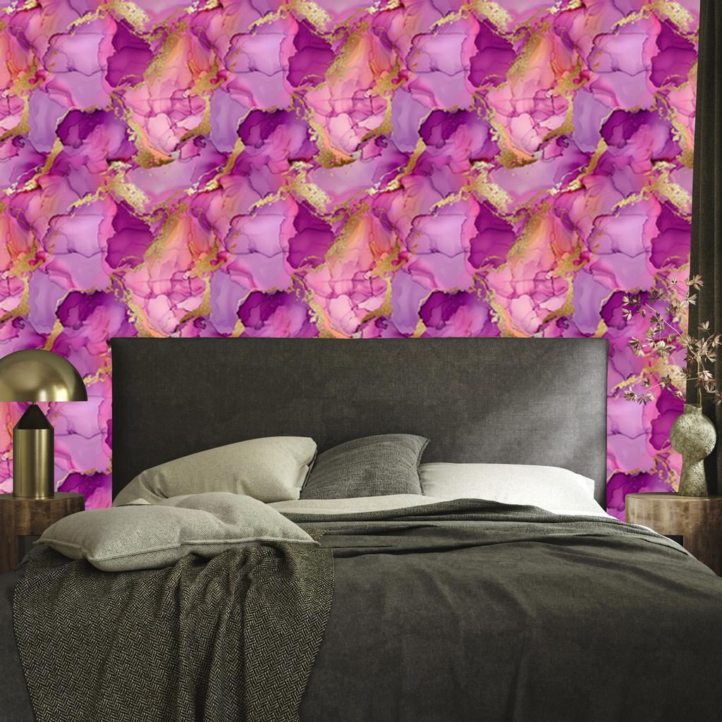 Wallpaper Ink purple, violet, powder pink and pink 50x1000