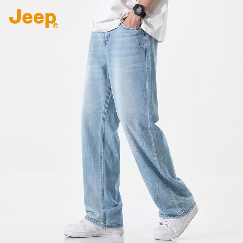 Jeep Мужские летние джинсы прямого кроя из тенселя лиоцелла