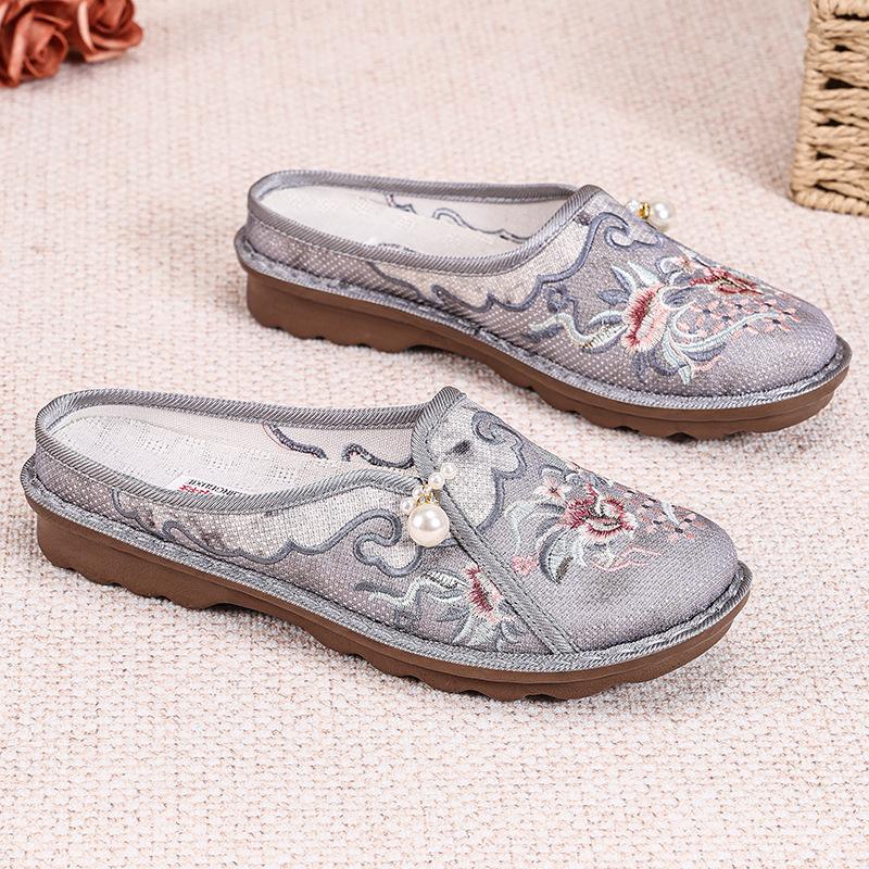 Старые пекинские тканевые туфли женские летние новые женские туфли мягкая подошва не устают ноги вышитые туфли удобные и дышащие туфли ханьфу