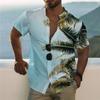 Hawaiian Men's T-shirt 3D Printed Beach Coconut Tree Men's Shirt Short Sleeved Fashionable Top T-shirt Men's Shirt