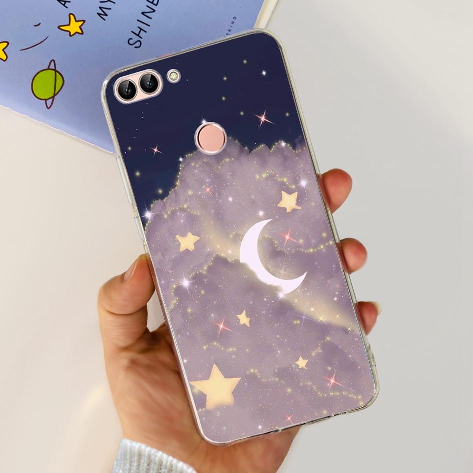 For Huawei P Smart Case FIG-LX1 FIG-LX2 FIG-LX3 Back Cover Fashion Flower Marble Clear Silicone Soft Funda For PSmart 2018 Coque