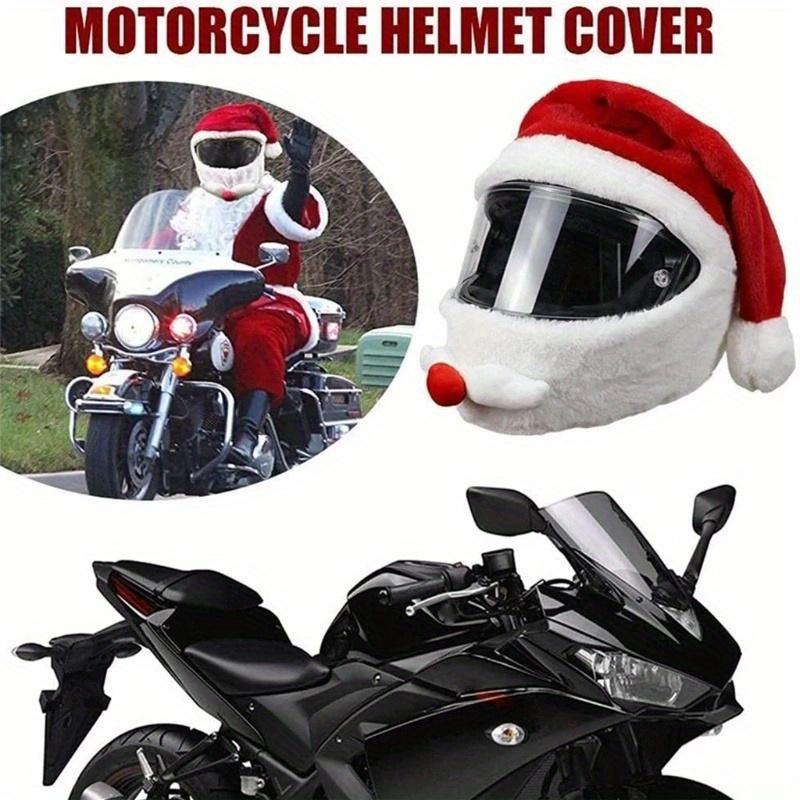 Motorcycle Santa Hat Innovative Bicycle Helmet Protector Outdoor Fun Personalized Funny Christmas