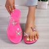 Women Slippers Rhinestone Pinch Toe Flat Casual Shoes Women Beach Casual Sandals Flip Flops Flats Fashion Slippers Slides Women