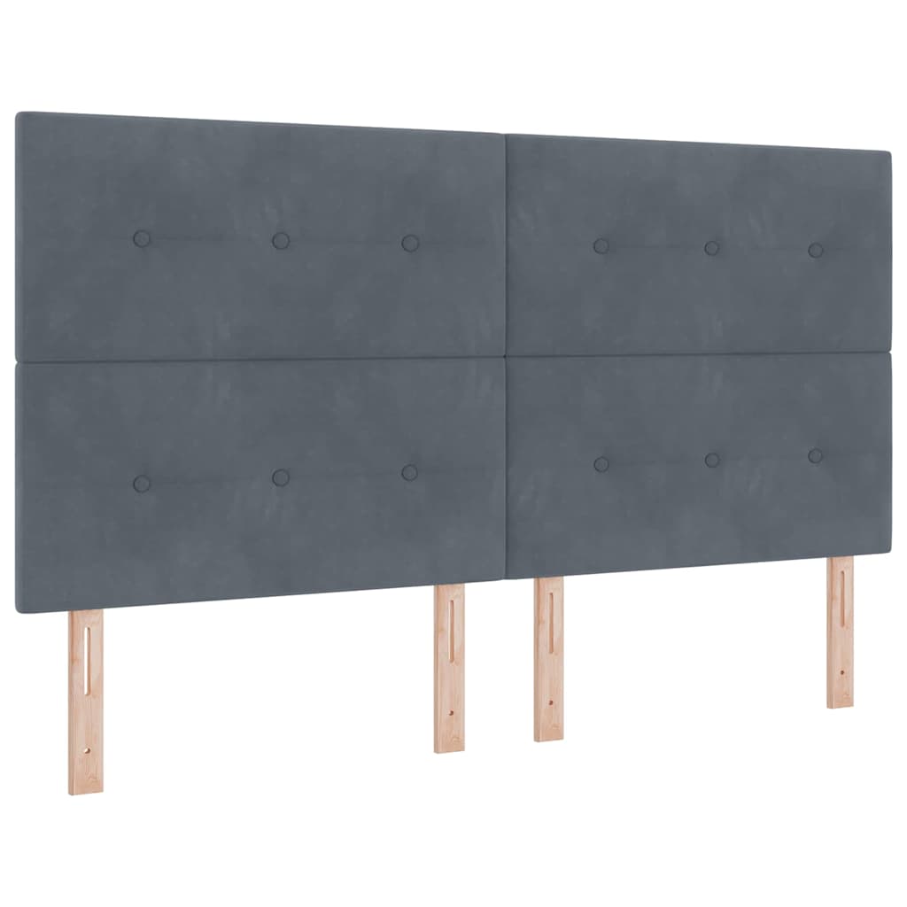 Box Spring Bed with Headboard Dark Gray 200 x 180 cm Velvet