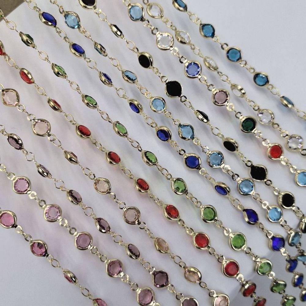 Shiny Necklace Chain Crystal Beads Beaded Making 1Meter Crystal Beads Chains