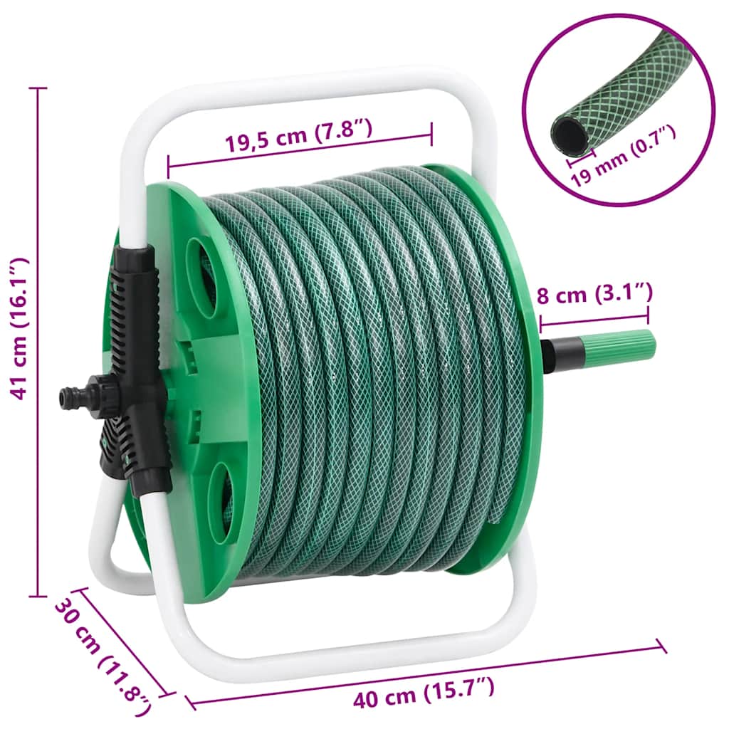 Freestanding Hose Reel with Hose Connection Set 0.75 20 m