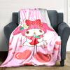 1pc My Melody strawberry blanket Lightweight Flannel Throw for Sofa Bed Travel Camping Livingroom Office Couch Chair