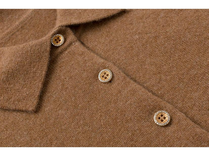 Женский свитер большого размера из 100% чистого кашемира свободного кроя, теплый, с воротником поло